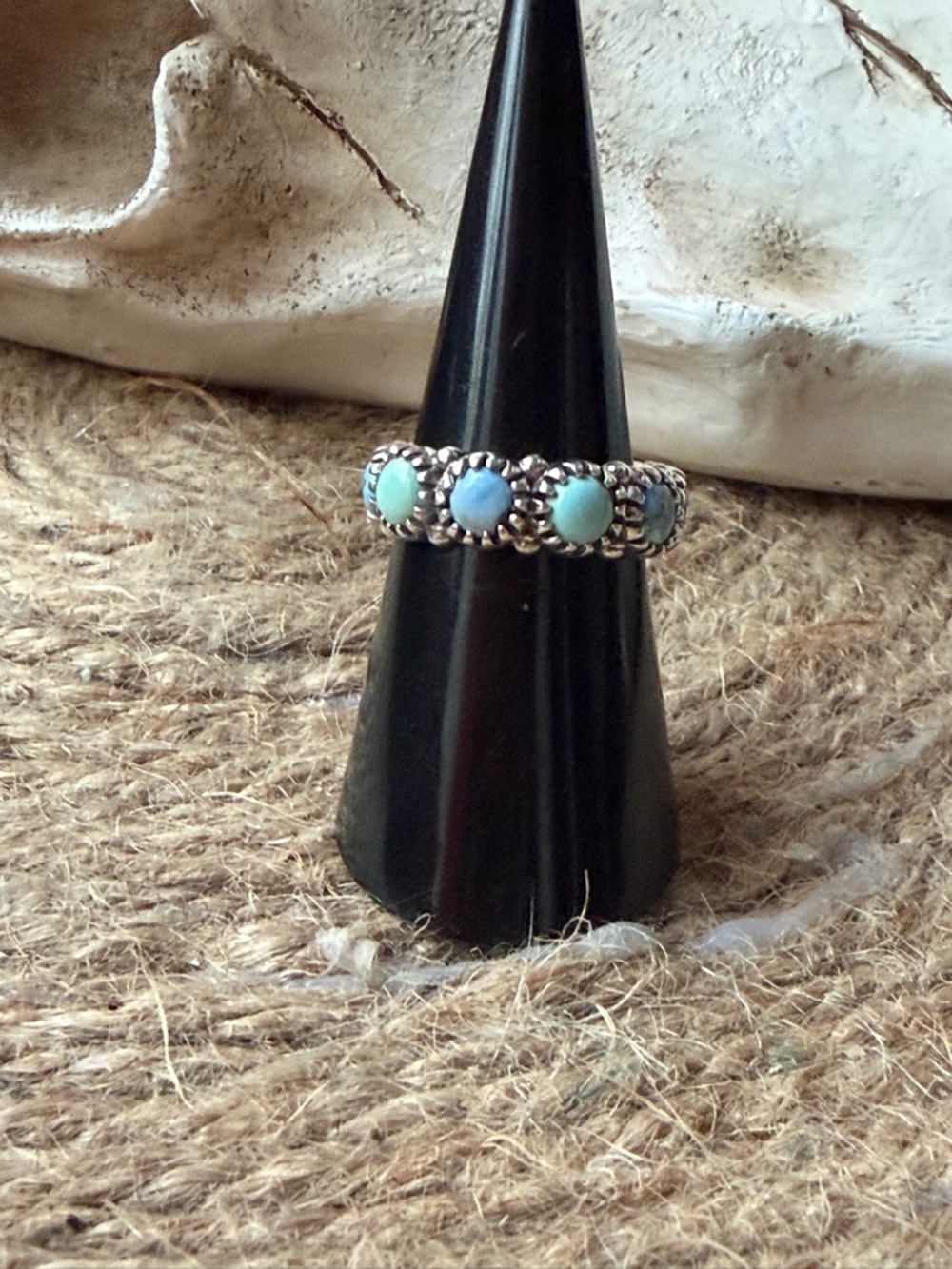 Sterling Silver Golden Hills Turquoise Infinity Band Ring